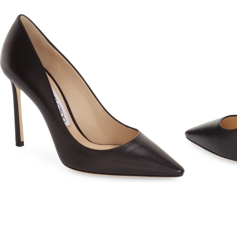 Jimmy Choo ROMY 100
Leather Pointy Toe Pumps